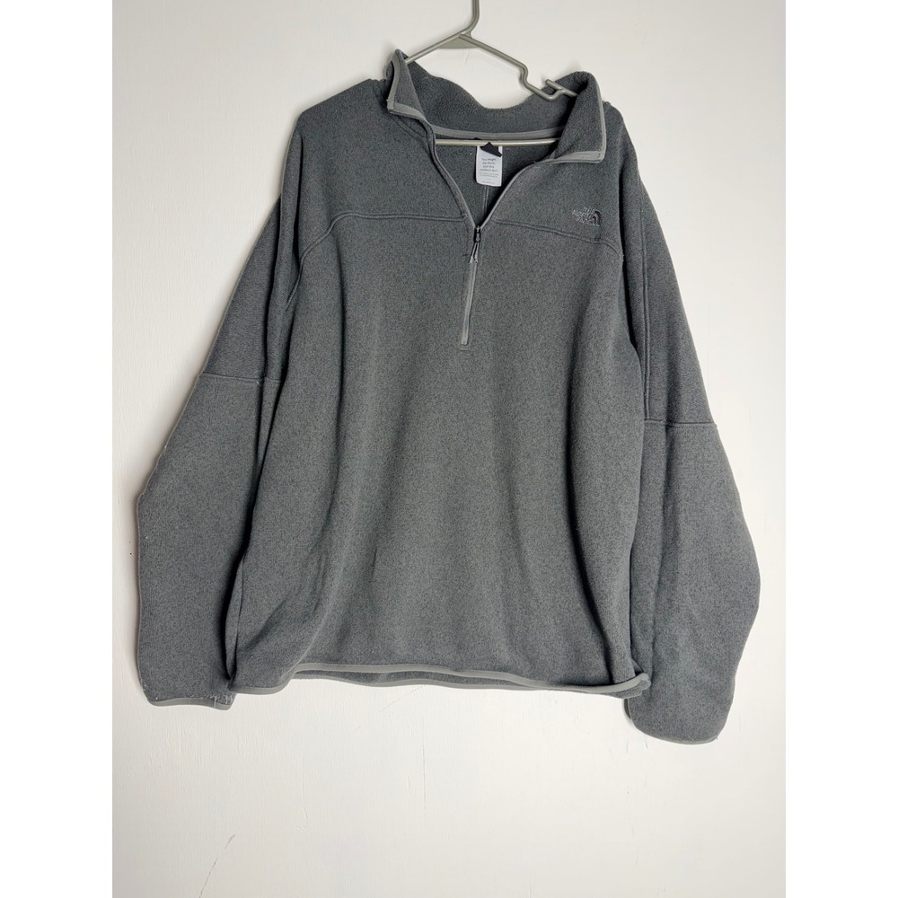 The North Face Mens XXL Grey Circular Design Quarter Zip Fleece Pullover Sweater